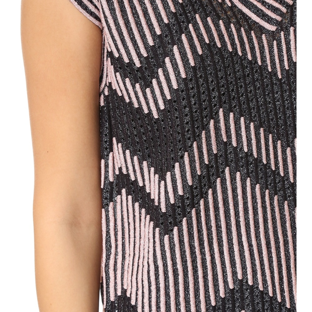 M Missoni Bicolor Chevron V-Neck Knit Dress - Picture 3 of 6